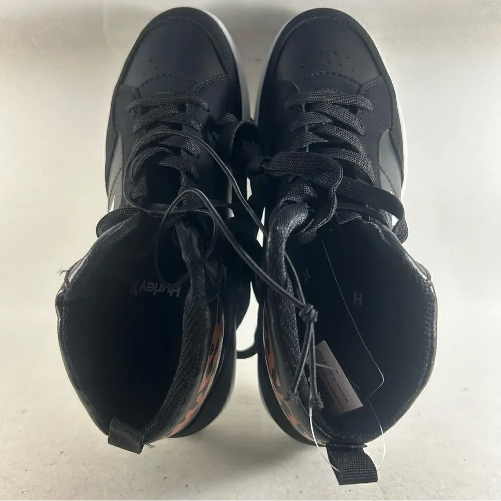 Hurley High Top Shoes Lace Up Sneakers Black Size 7.5 M